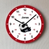 Kinder Wanduhr Fußball Lernuhr Rot personalisiert Mädchen Junge