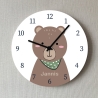 Kinderzimmer Wanduhr Bär Junge Mädchen personalisierte Kinderuhr