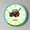 Traktor Wanduhr lautlos Lernuhr mit Name Kinderuhr Jungen 
