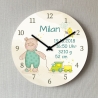 Kinder Wanduhr Bär Baby Geburtsdaten Geburt Uhr Babygeschenk 