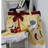 Lustige Canvas Tasche mit Beinen in Vanille Gelb mit Fransen