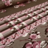 Stoff Jersey Blumen Panel 71 cm braun bordeaux altrosa beige