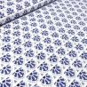 Stoff 100% Baumwolle Popeline Ornamente grafische weiß blau