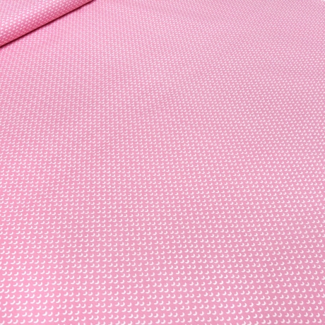 Stoff Baumwolle Popeline kleingemustert grafische rosa weiß