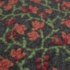 Stoff Musterwalk Kochwolle Walkloden Blumen grau grün orange rot