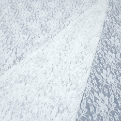 Stoff Stretch Spitzenstoff Blumenmuster creme off-white ecrú