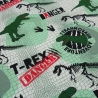 Stoff Baumwolle French Terry Dinos Dinosaurier grün grau schwarz