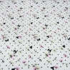 Stoff Baumwolle Jersey Schmetterlinge Blumen Punkte weiß rosa sw