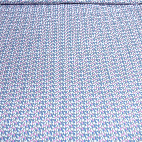 Stoff Baumwolle Jersey Herzen grau rosa blau Kleiderstoff