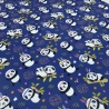 Stoff Baumwolle Jersey Panda Bär blau weiß bunt Kleiderstoff