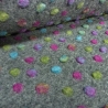 Stoff Musterwalk Kochwolle Walk Relief Punkte grau multicolor
