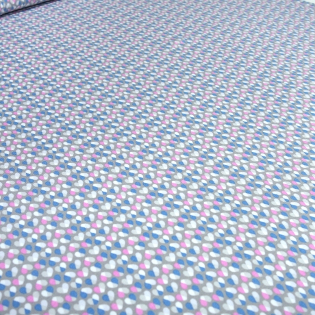 Stoff Baumwolle Jersey Herzen grau rosa blau Kleiderstoff