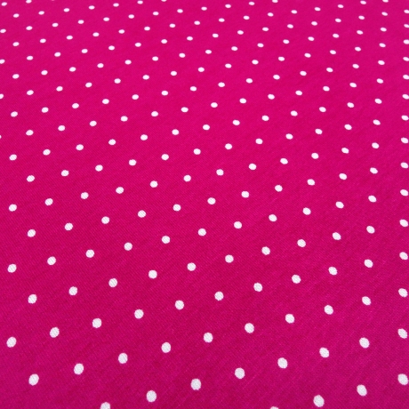 Stoff Viskose Jersey 2 mm Pünktchen Punkte pink weiß