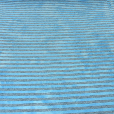 Stoff Baumwoll Jersey 9mm Batik Streifen grau türkis blau