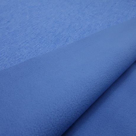 Stoff Softshell uni jeans blau melange wasserabweisend