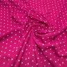 Stoff Viskose Jersey 2 mm Pünktchen Punkte pink weiß