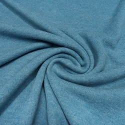 Stoff Merino Merinostrickstoff Wolle uni türkis blau melange