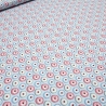 Stoff Baumwolle Jersey Kreise Kringel hellblau rot grün weiß