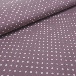 Stoff Baumwolle Popeline 3 mm Pünktchen flieder beere weiß