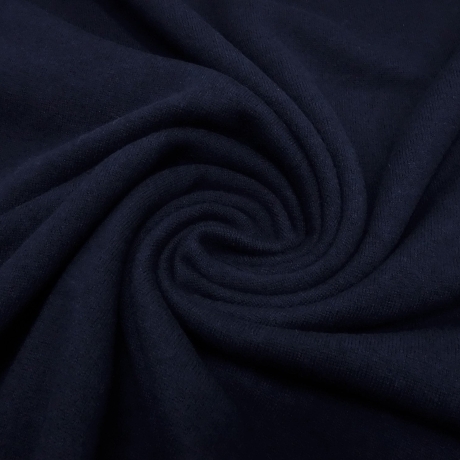 Stoff Strickstoff Merino Merinostrick Wolle uni marine blau