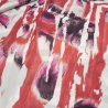 Stoff Baumwolle abstrakt weiß rot pink obergine Blusenstoff