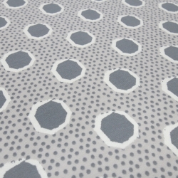 Stoff Sweatshirtstoff Punkte Pünktchen grau hellgrau weiß