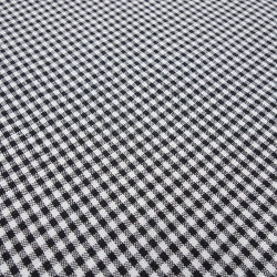 Stoff 100% Baumwolle 2 mm Zefir Karo weiß schwarz kariert