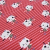 Stoff Baumwolle Jersey Katzen Kätzchen Streifen rot rosa weiß