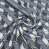 Stoff Viskose Jersey abstrakt geometrisch blau grau weiß schwarz