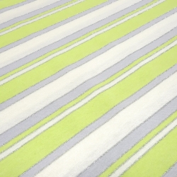 Stoff Viskose Jersey gestreift grün weiß grau silber Lurex