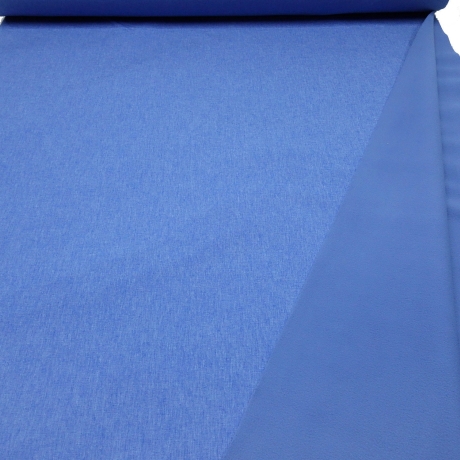 Stoff Softshell uni jeans blau melange wasserabweisend
