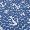 Stoff Baumwolle French Terry maritimen Anker Wellen blau weiß