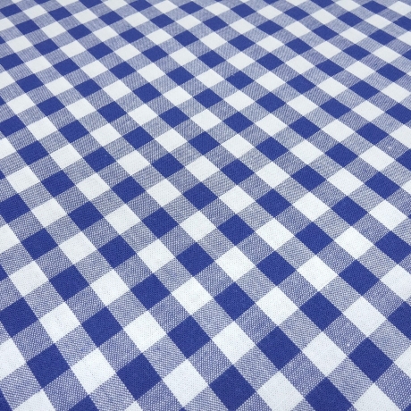 Stoff 100% Baumwolle Zefir Karo 1 cm blau weiß kariert