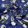 Stoff Baumwolle Jersey Panda Bär blau weiß bunt Kleiderstoff