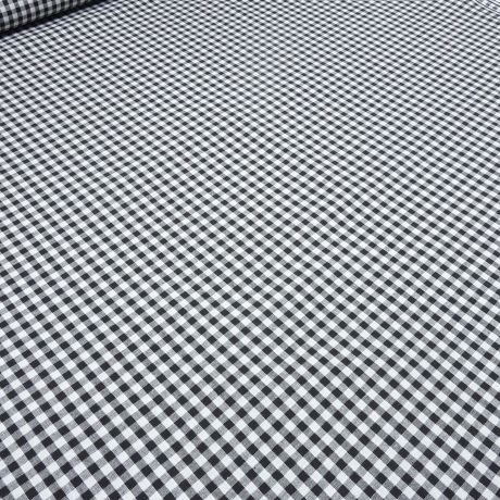 Stoff Baumwolle Zefir Karo 5 mm in schwarz weiß Kleiderstoff
