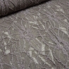 Stoff Bi-Stretch Spitze Spitzenstoff Blumenmuster taupé braun