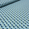 Stoff Baumwolle Popeline Tropfen Design türkis weiß blau bunt