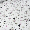 Stoff Baumwolle Jersey Schmetterlinge Blumen Punkte weiß rosa sw