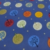 Stoff Baumwolle Jersey Kreise Punkte Bäume blau curry rot beige