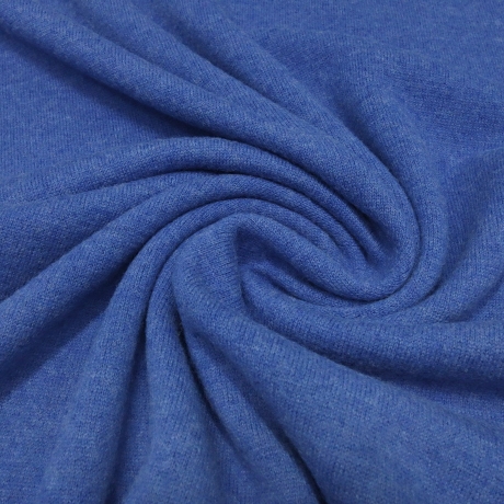Stoff Strickstoff Merino Merinostrick Wolle uni mittel blau