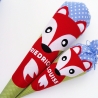 Schultüte Fuchs mit Kissen mit Name gestickt, 