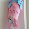 Schultüte Glitzer Einhorn mit Kissen und Name bestickt