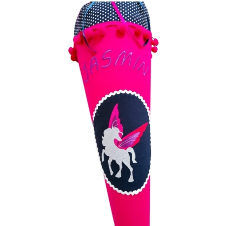 Schultüte Pferd Pegasus mit Kissen und Name bestickt