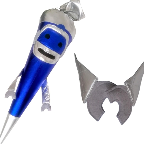 Schultüte Roboter magnetische Hände mit Kissen und Name bestickt 