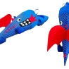 Kindergarten- Geschwistertüte Drache mit Kissen u. Namen bestickt