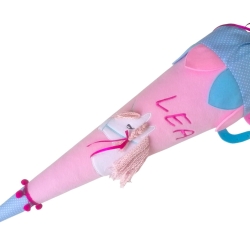 Schultüte Glitzer Einhorn mit Kissen und Name bestickt