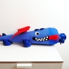 Schultüte Drache aus Stoff mit Kissen und Name bestickt