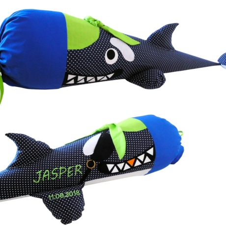 Schultüte Orca Wal Pirat mit Kissen u. Namen bestickt