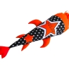 Rakete Stern Kindergartentüte mit Kissen und Name bestickt