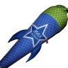 Schultüte Rakete Stern mit Kissen, Name gestickt